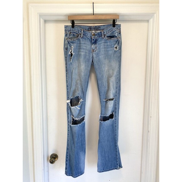 Vintage Y2k Abercrombie & Fitch Low Rise Bootcut Flare Jeans 100% Cotton 6L Emma - Picture 1 of 8